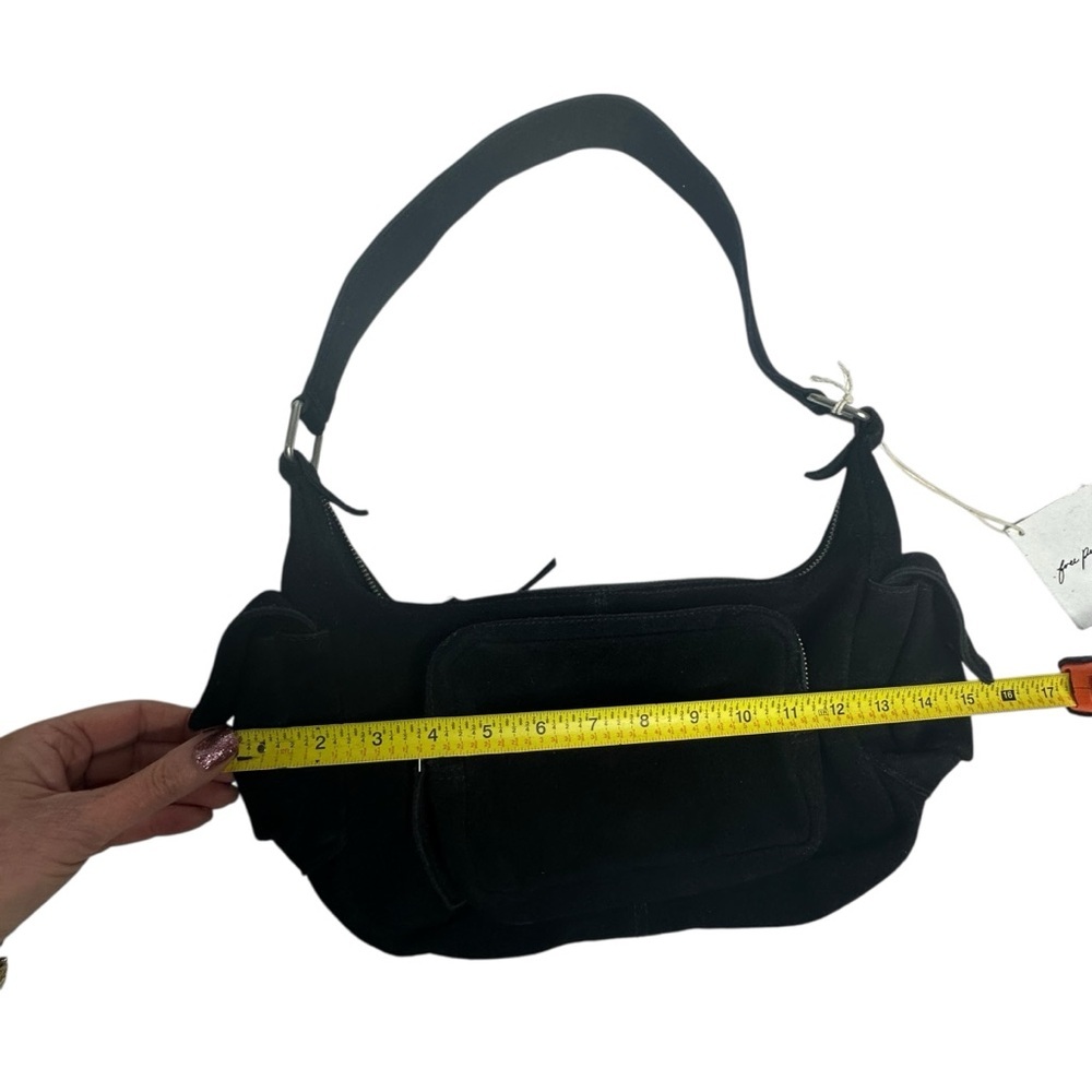 NWT Free People Siren Suede Shoulder Bag in Black - Picture 13 of 16